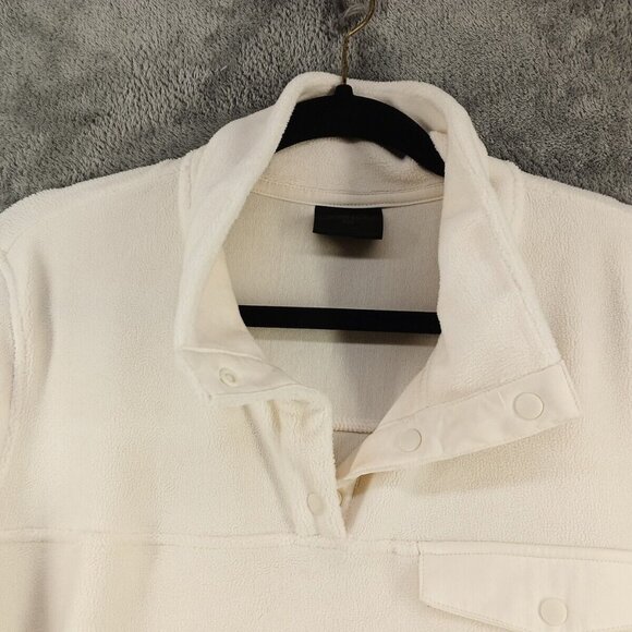 32 Degree HEAT Fleece Jacket Size LARGE Men Ivory Knit Pullover Henley Winter - Picture 5 of 12